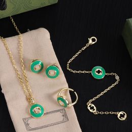 Classic designer Set Jewellery Pendant Necklace G-line Necklace Ladies Handsome Chain bracelet Collar Dress Earrings Accessories American Belt Gift box