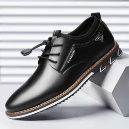 Casual Shoes Men Leather British Formal Fashion Lace Up Soft Flat Driving Comfortable Low-top Sneaker Size 38-52
