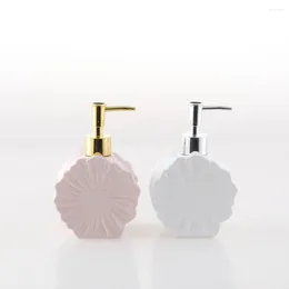 Liquid Soap Dispenser 240ml Bathroom Flower Shaped Ceramic Shampoo Bottles Shower Gel Hair Conditioner Hand Washing Storage Sub-bottle