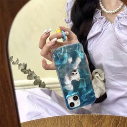 Summer Refreshing Water Ripple Dog Couple Suitable for iPhone 15 ProMax Apple