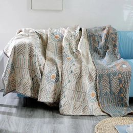 Blankets Japanese Pure Cotton Gauze Plaid Sofa Cover Cloth Cushion Blanket Towel