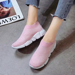 Casual Shoes Summer Women's Sneakers Vulcanised Sock Women Slip On Flat Plus Size Loafers Ladies