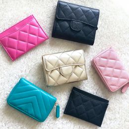 Womens Card Holders Luxury Coin Purses Designer Wallet bag mens Key Wallets classic flap cardholder Leather small Purse quilted brand coin pouch id card case with box