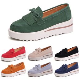 Style4 GAI Women Casual Shoes Platform Sneaker Slip On Black Brown Beige Red Green Navy Purple Ivory Woman Fashion Trainers Sneakers Outdoor Jogging Walking