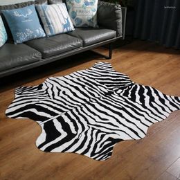 Carpets Faux Zebra Print Rug Cute For Living Room Soft Black And White Animal Carpet Child's 140x160cm