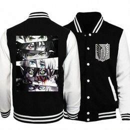 attack Titan Print Men Women Jacket Coat Sweatshirts Japan Anime Hoodie Baseball Uniform Cardigan Streetwear Clothes Tops p5tw#