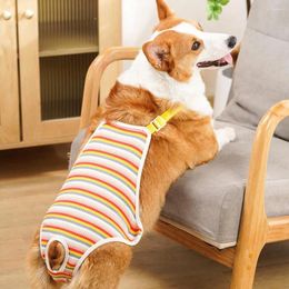 Dog Apparel Jumpsuit Clothing Pet Physiological Pants Tail Opening Classic Stripes Costume Adjustable Straps Accessory