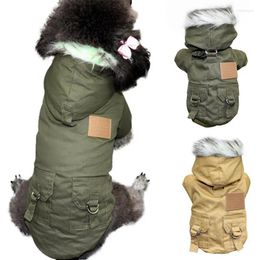 Dog Apparel Pet Winter Thickening Outerwear For Running Hiking Exercise In Cold Weather Long Sleeve Hooded Jacket Tops