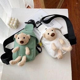 Duffel Bags Instagram Cute Bear Bag 2024 Trendy Cartoon Doll Chest For Girls Fashionable And One Shoulder Backpack