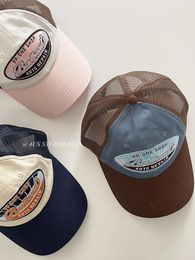 Ball Caps Summer Breathable Mesh Hat For Women Korean Edition Versatile Street Fashion Brand Embroidered Letter Truck Driver Baseball