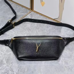 2024 new fashion Black Belt Bags Cassandre Fanny Pack Designer Genuine Leather Bum Bag Mens Solid Bumbag Fashion Shoulder Bag Womens Waist Chest Bags Purses SlingBas