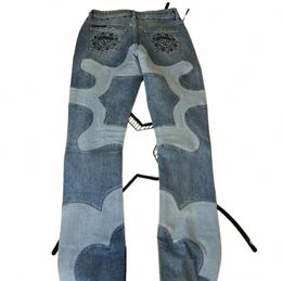 glo Gang Fi Hip Hop Punk Rock Pattern Print Jeans for Men Y2k American Retro Harajuku Straight Leg Pants Baggy Streetwear l51P#