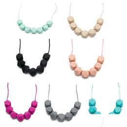 Soothers Teethers Bpa Food Grade Diy Sile Baby Chew Beads Teething Necklace Nursing Jewelry Chewable Teether For Mom To Wear Drop Deli Otcij