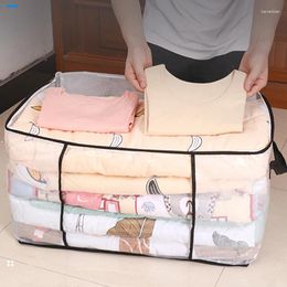 Storage Bags Durable Clothes Quilt Bag With Handle Foldable Transparent PVC Waterproof Dustproof Closet Blanket Tote Organizer