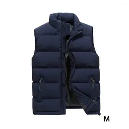 Men's Vests Men Gilet Jacket Sleeveless Slim Down Vest Warm Stand-up Collar Oversize Wind-proof Clothing Coat Zipper Pocket