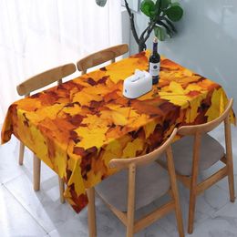 Table Cloth Autumn Leaves Design Tablecloth Yellow Custom Decoration Cover Polyester Dinner Cute