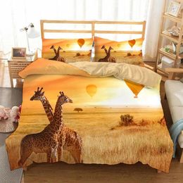 Bedding Sets Cartoon Set Luxury Giraffe Quilt Cover Pillowcase Children's Full Size Bed