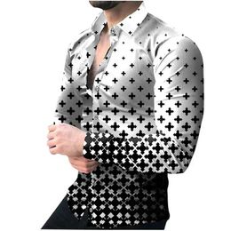 Men's Polos Mens shirt graphic cube 3D printed shirt casual long sleeve button top clothing fashion design party ball shirt S246066