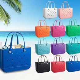 New Arrival Silicone Beach Large Tote Luxury Eva Plastic Beach Bags Pink Blue Candy Women Cosmetic Bag Pvc Basket Travel Storage Bags Outdoor Handbag Bag