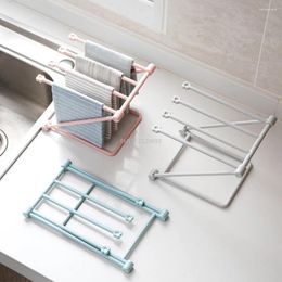 Kitchen Storage Foldable Towels Hanger Cleaning Shelf Rag Rack Organizer Dish Washing Holder Accessories Bathroom Towel