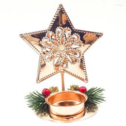Candle Holders Christmas Golden Wrought Iron Candlestick Ornament Desktop Wedding Centerpieces Tables Candles Stand Decoration