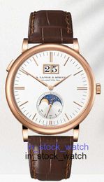 Alengey watch luxury designer 18K Rose Gold Automatic Mechanical Luxury Watch Mens 384 032 Moon Phase SRYJ