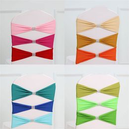 31 Colours Spandex Wedding Chair Cover Sash Bands Wedding Party Birthday Chair buckle Sash Decoration