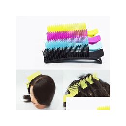 Hair Clips With Comb Durable Use Plastic Hairpins Clamp Diy Salon Cutting Dye Styling Tools Super Quality Large Size Color Sending Dro Otncx
