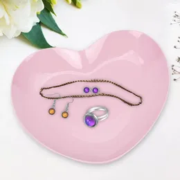 Decorative Figurines Heart Shape Tray Jewelry Storage Rings Earrings Necklaces Organizer Container For Bathroom Desk Mother Women Girls