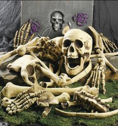 Halloween Skeleton Bones 28 pieces Halloween Prop Skeleton Skull Haunted House Horror prop Party Decorations Tricky Bones Skull C01006027