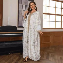 Ethnic Clothing Loose Muslim Sets 2-piece Chiffon White Evening Dress For Women Abayas Dubai Arabia Turkish Kaftan Vestido Longo Feminino