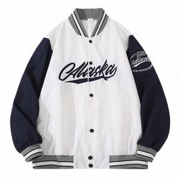 letter Embroidery Jackets for Men Baseball Techwear Coat 2023 Couple Hip Hop Casual Youth Trend College Uniform Bomber Jackets F539#