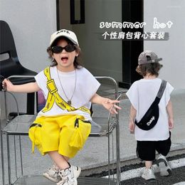 Clothing Sets Summer Boys Set Personalised Korean Childrens Bag T-shirt Shorts Kids