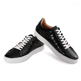 Casual Shoes Weitasi Crocodile Leather Men Male Leisure White Shoe Board Custom-made Imported Rubber Sole