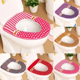 Toilet Seat Covers 1PCS Thicken Plush Washable Bathroom Cover Mat Lid Closestool Cloth Warmer Pads