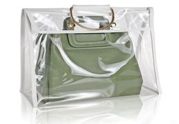 Waterproof And Dustproof PVC Transparent Plastic Storage Dust Bag Jelly Handbag With Handle Wardrobe Hook Holder Purse Organizer243249866