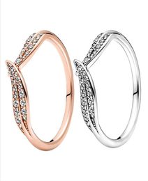 Authentic Sterling Silver Leaves RING Women Girls CZ diamond Wedding Jewellery For Rose Gold girlfriend gift Rings with Original Box5324906