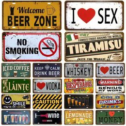 Metal Painting Funny Poster Tinplate Plate Home Decor For Bar Pub Club Man Cave Wall Decoration Wine Beer Coffee Tin Sign Vintage Metal Sign G240529