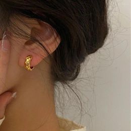 Huggie 18K Gold Plated Thick Hoop Earrings for Women, Small Huggie Hoops, Chunky Earring