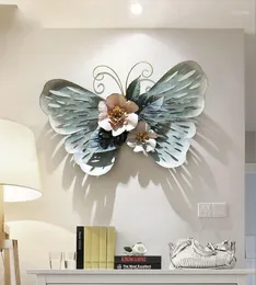 Wall Stickers Modern Wrought Iron Cute Butterfly 3D Sticker Decoration Home Bedroom Hanging Ornaments El Bar Mural Artwork