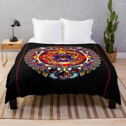 Blankets AZTEC Vintage Calendar Print Throw Blanket Decorative Stitch Plush Fabric Rug