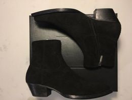 Black Suede Lukas Boots Western Cowboy Street Style Fashion Shoes8926230