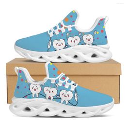 Casual Shoes Cartoon Tooth Design Pattern Sneakers Dentist Print Flat Winter Breathable Comfortable Vulcanised