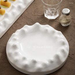 Plates White Ceramic Mountain Modelling Plate Dish El Restaurant Commercial Artistic Conception Cold Fruit Salad