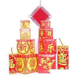 Other Festive Party Supplies 4Pcs Set Of Chinese Year Decoration Gift Box Window Shop Scene Layout Paper For Festival Decor Drop D Dhxcf