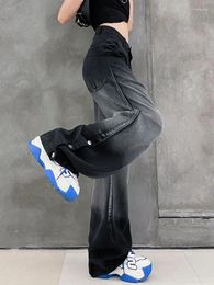 Women's Jeans High Waist Denim Wide Leg Pants Women Blue Loose Straight Black Gray Cute Vintage Y2K Casual Streetwear