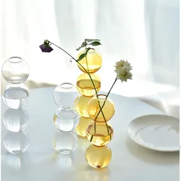 Vases Flower Vase For Home Decor Decorative Table Glass Hydroponics Plants Ornaments Modern Candle Holder