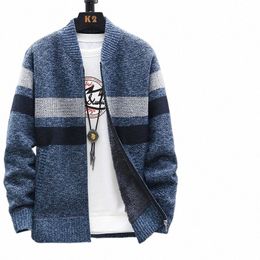 cardigan Man Sweaters Coat Men's Spring Autumn Fleece Sweater Zipper Fi Baseball Collar Stripe Jacket New Jersey 31v4#