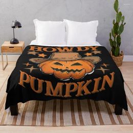 Blankets Retro Howdy Pumpkin Fall Autumn Western Halloween CostumeThrow Blanket Nap