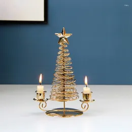 Candle Holders Christmas Tree Holder Metal Wire Stand Centre Candlestick Ornaments Decor N1HA